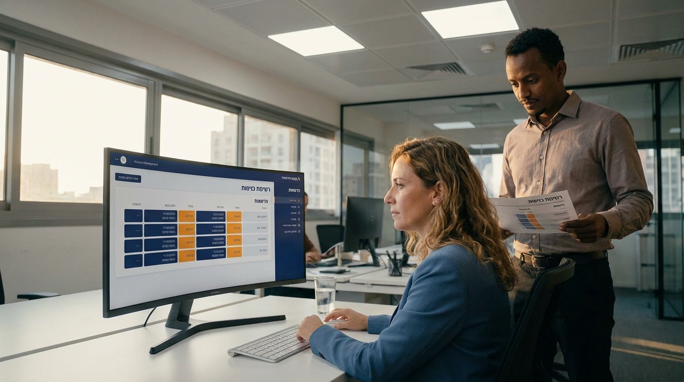 ממשק ניהול כניסות ובקרת הרשאות לעובדים במערכת בקרת כניסה מודרנית