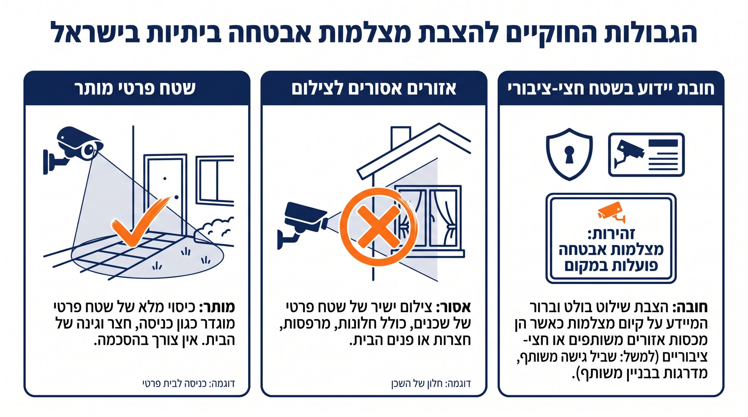 חוקיות מצלמות אבטחה בבית פרטי - מה מותר לצלם ומה אסור