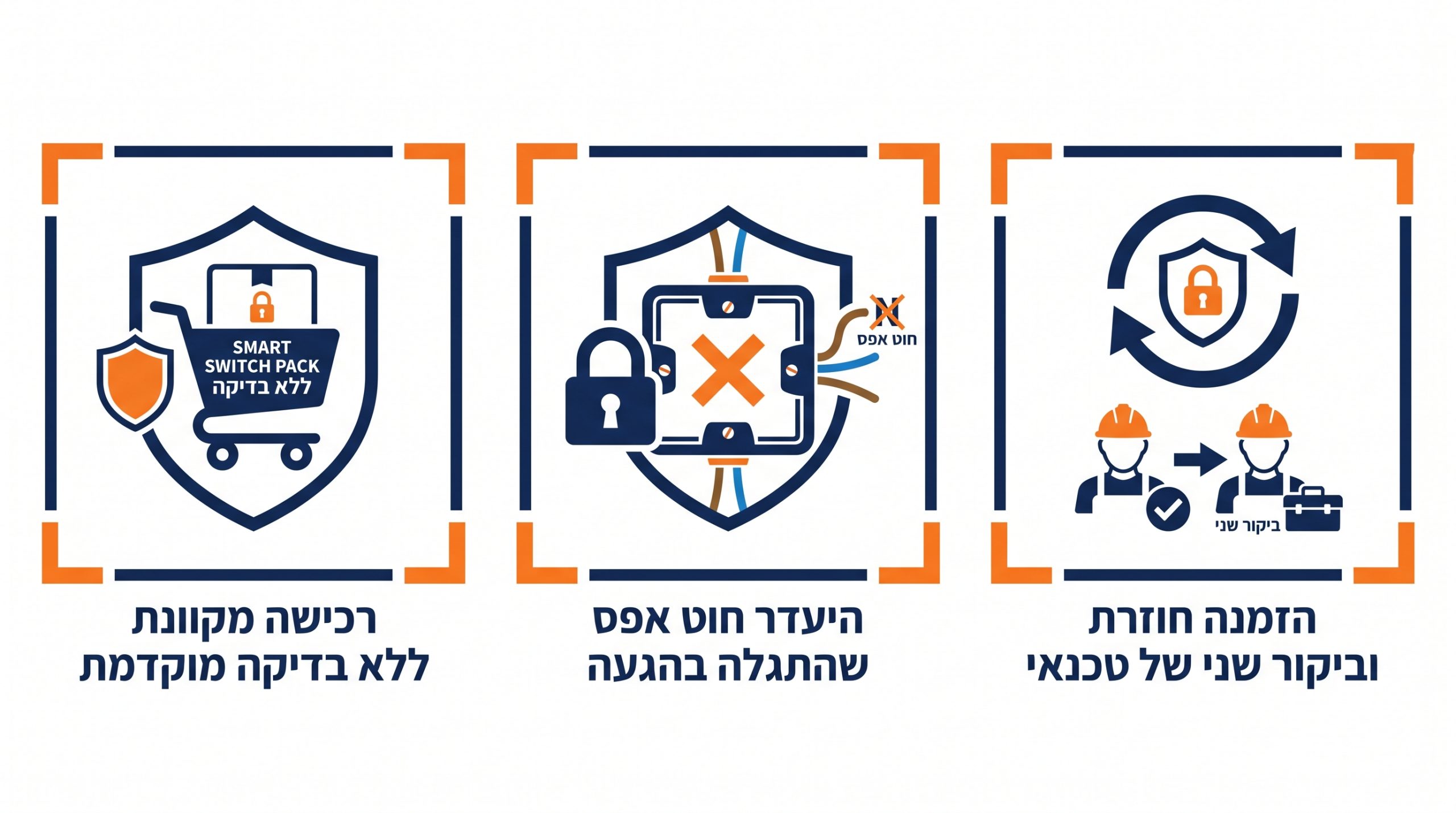 מפסק תאורה חכם מותקן בקיר לצד תיל חשמלי